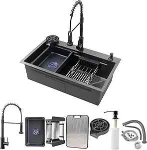 XURYKA Stainless Steel Waterfall Kitchen Sink