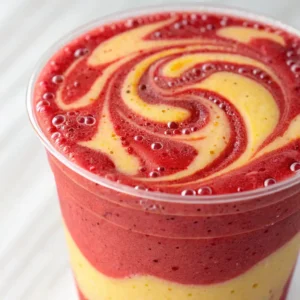 Costco strawberry banana smoothie in food court
