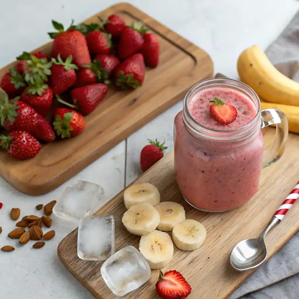 Homemade Costco strawberry banana smoothie recipe